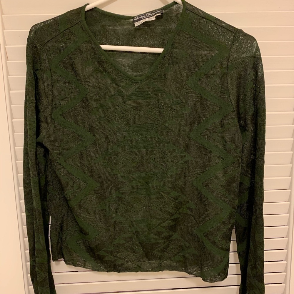 Salvatore Ferragamo green top